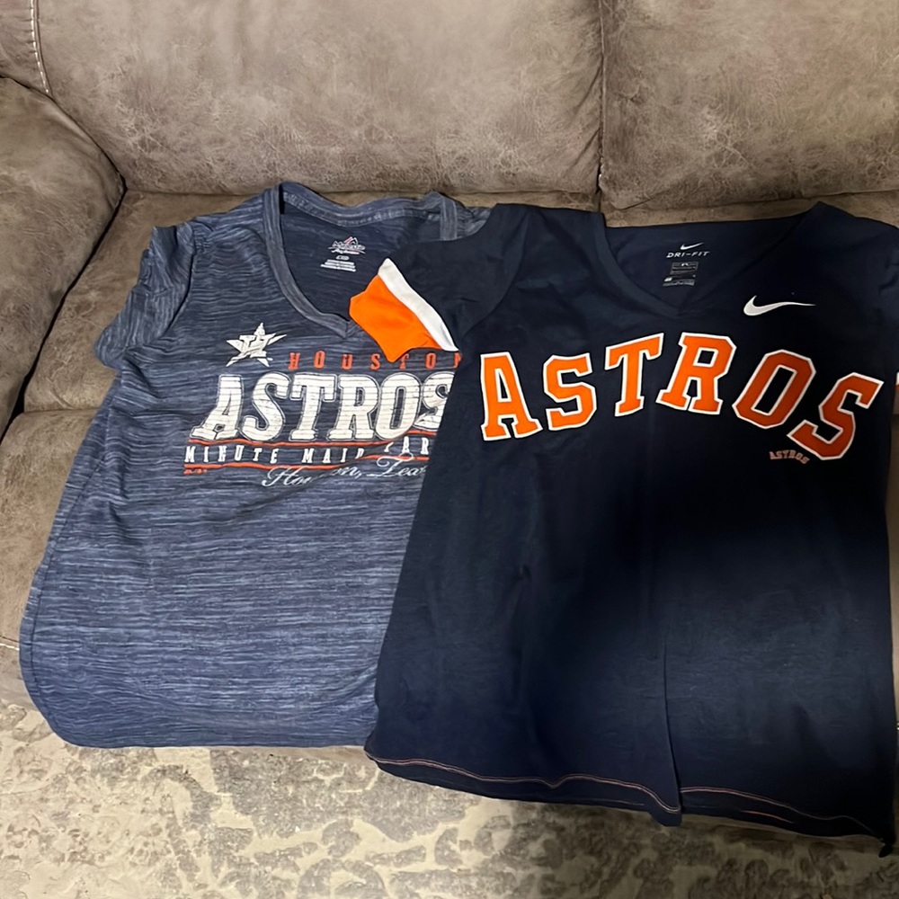 2 Ladies Houston Astros shirts-Large